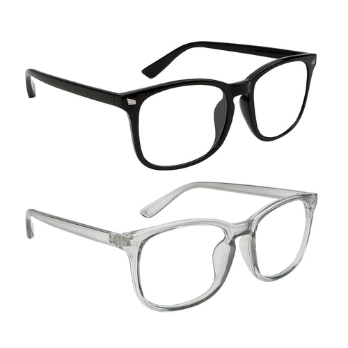 Hisxierng 2Pcs Blue Light Glasses Grey and Black