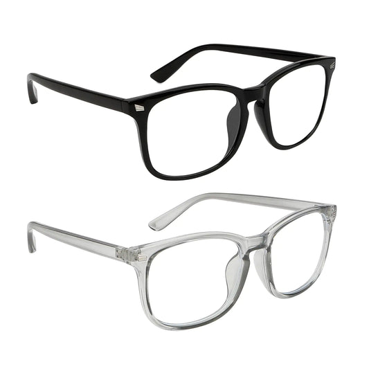 Hisxierng 2Pcs Blue Light Glasses Grey and Black