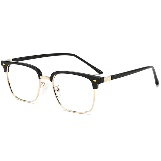 ANRRI Blue Light Glasses Browline Black and Gold
